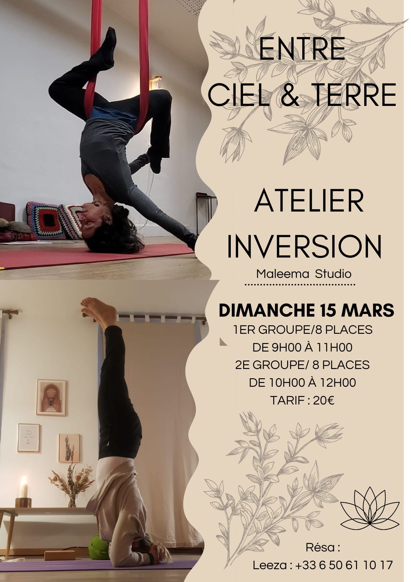 Ajustement posture de yoga par Leeza